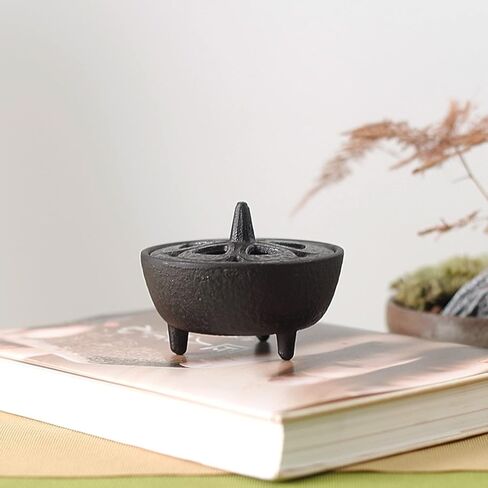 مبخرة مخروطية، مبخرة فحم مخروطية من الحديد الزهر على شكل زهرة اللوتس، حامل مبخرة الفحم للعلاج العطري لتزيين المنزل in Kuwait
