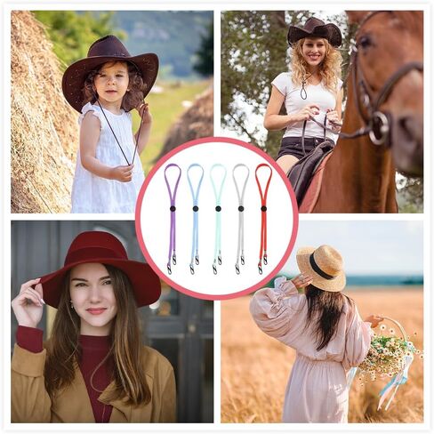 5 قطع من Fawcotu بمشبك مقاوم للرياح لصيد الأسماك وحبل الغولف والتخييم وقبعة بحبل للذقن وركوب القوارب (5 قطع، متعدد الألوان، الحجم: 13.78 بوصة) in Kuwait