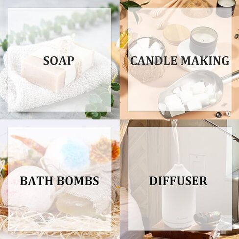 زيوت عطرية الخريف من سالكينج، زيوت عطرية فاخرة للناشر، مجموعة هدايا الزيوت المعطرة لرائحة صنع شموع الصابون - ذرة الحلوى، فطيرة اليقطين، عصير التفاح، الفانيليا، صنوبر الغابة، سنيكرز دودل in Kuwait