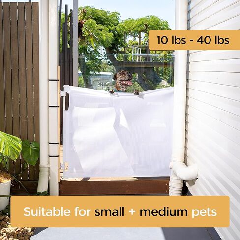 Hakuna Pets Indoor/Outdoor Paw Proof Retractable Dog Gate, 36.6" Tall Extends to 71" Wide, Black in Kuwait