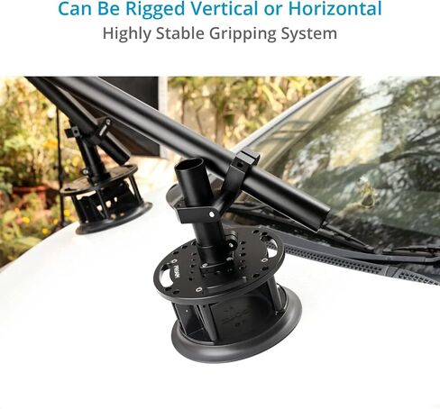 PROAIM Action-King 8" Suction Mount Car Camera Rigging System (ø48mm). 360° Rotating Clamps, Firm & Secure Suction Grip. Strong, Stable & Durable. Offers Desired Angle Setup (CM-ACKG-02) in Saudi Arabia