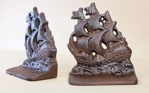 Cast Iron Sailing Ship Bookends Heavy in Kuwait