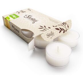 شموع Tealight الفاخرة من Vanilla Bean - 6 مصابيح شاي بيج معطرة للغاية - ضوء شموع جميل - صنع في الولايات المتحدة الأمريكية - مجموعة المخابز والمواد الغذائية