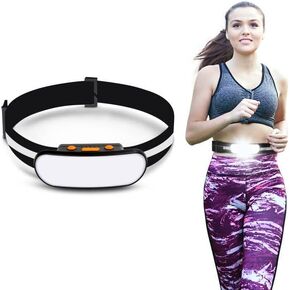 BIKACU Running Light Rechargeable 500 Lumens 5 Modes Running Lights for Runners with Red Light, Used as a Chest/Waist Lamp, IPX5 Waterproof Reflective Headlamp Flashlight for Night Safety in Saudi Arabia