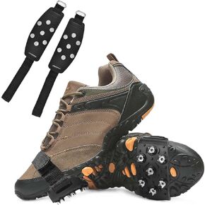 Crampons for Hiking Boots, Ice Cleats with 7 Micro Shoe Spikes, Anti Slip Ice Snow Grips for Walking Climbing Hiking Ice Fishing, Average Size in Kuwait