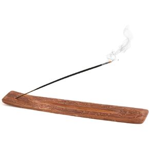 Wooden Incense Holder - Carved Wood Hand Painted - 10 inches Long (Black) in Saudi Arabia