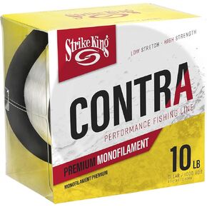 خط صيد السمك Strike King Contra أحادي الأداء، 1000 ياردة، ذاكرة منخفضة ومطاطة، شفاف
