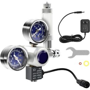 ZUYIYI Aquarium CO2 Regulator, Big Dual Gauges Display,12V DC Solenoid with Bubble Counter and Check Valve, Carbon Dioxide Regulator Fits US Standard CGA320 CO2 Cylinder in Kuwait