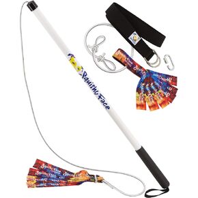 Squishy Face Studio Flirt Pole V2 & Super Tug V2 Dog Exercise Toy Bundle, 36-inch, Rainbow, Purple/Blue Tie Dye in Kuwait