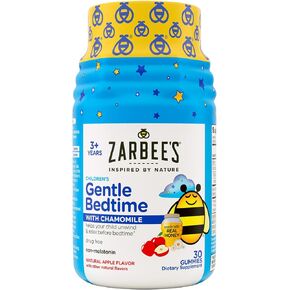 Zarbee's Gentle Bedtime Gummies for Kids - Melatonin-Free Blend of Natural Honey, Apple, and Chamomile Helps Children Unwind and Relax to Prepare for Sleep, 30ct in Kuwait