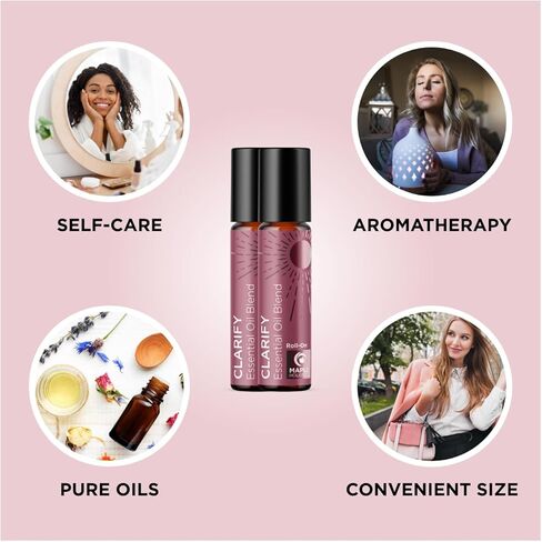 زيت أساسي للصداع - ينقي الصداع من مزيج الزيوت العطرية مع زيوت العلاج العطري - زيت النعناع وإكليل الجبل واللافندر على الزيوت العطرية لاسترخاء البشرة والعناية الذاتية، عبوة من قطعتين in Kuwait