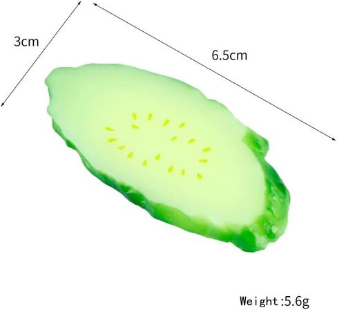 10 قطع من شرائح الخيار الأخضر الاصطناعي من Kmiunty، شرائح خيار خضراء نابضة بالحياة، شرائح خضروات وهمية للمنزل والمطبخ والمهرجانات وديكور الصور (الخيار الأخضر) in Saudi Arabia
