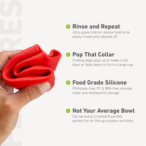 humangear Flexibowl | Convertible Camping Bowl | On the Go | Packable & Easy to Clean, Orange in Saudi Arabia