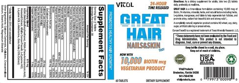 Vitol - Great Hair - 60 tablets in Saudi Arabia