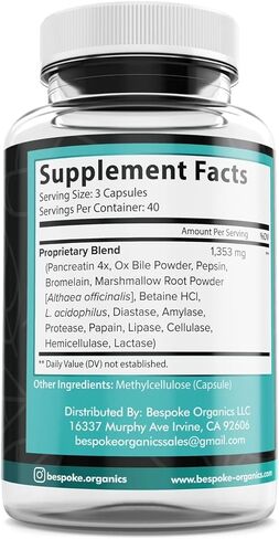 معزز الإنزيمات الهضمية من كاريان هيلث للحصول على دعم صحي نهائي للأمعاء مع البنكرياس، والصفراء الثور، والبروميلين، والخطمي، والبيبسين وغيرها لتحسين الهضم وامتصاص اللاكتوز، 120 كبسولة نباتية in Kuwait