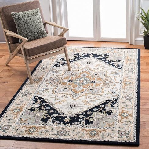 SAFAVIEH Heritage Collection Area Rug - 8' x 10', Red, Handmade Traditional Oriental Wool, Ideal for High Traffic Areas in Living Room, Bedroom (HG625A) in Saudi Arabia
