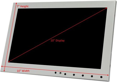 شاشة كينوكو بيضاء مقاس 10.1 بوصة LED مع مدخل HDMI/VGA/مركب/RCA in Kuwait