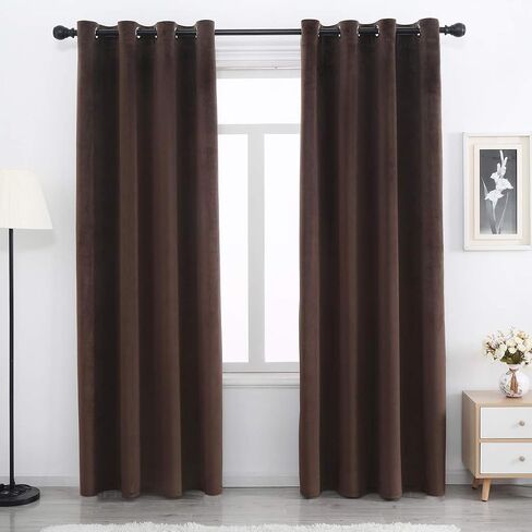 Bleach White Velvet Curtains 84 inches Long Soft Velvet Curtains Grommet Velvet Thermal Insulated Curtains Window Treatment for Bedroom Light Filtering Velvet Curtains Set of 2 Panels in Saudi Arabia