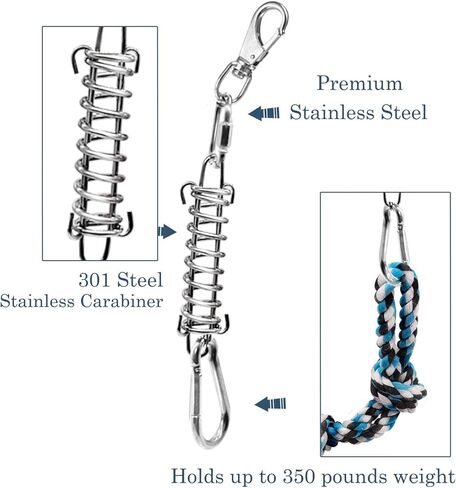 Highland Farms Select ألعاب الحبال الزنبركية للكلاب مع مجموعة كبيرة من الحبال الزنبركية، لعبتين مختلفتين للمضغ من الحبال القطنية الملتوية وحبل بطول 16 قدم - آمنة للكلاب للسحب والمطاردة والمضغ والإثارة والتدريب in Kuwait