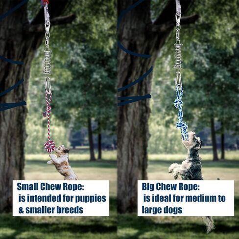 Highland Farms Select ألعاب الحبال الزنبركية للكلاب مع مجموعة كبيرة من الحبال الزنبركية، لعبتين مختلفتين للمضغ من الحبال القطنية الملتوية وحبل بطول 16 قدم - آمنة للكلاب للسحب والمطاردة والمضغ والإثارة والتدريب in Kuwait