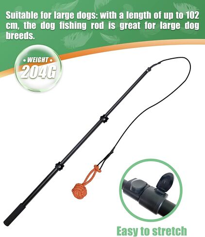 APOSU Flirt Pole Interactive Toys for Dogs Chase and Drag, Durable Teaser Wand with Pet Fleece Rope Tether Lure Toy o Outdoor Exercise & Training for Small Medium Large Dogs in Kuwait