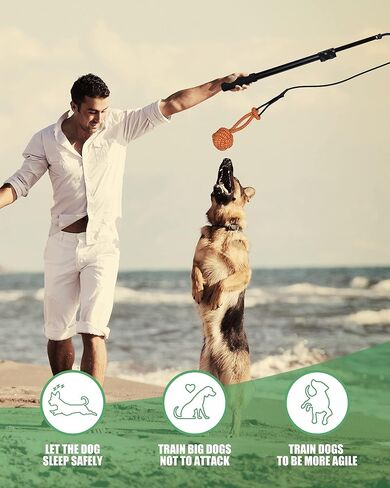 APOSU Flirt Pole Interactive Toys for Dogs Chase and Drag, Durable Teaser Wand with Pet Fleece Rope Tether Lure Toy o Outdoor Exercise & Training for Small Medium Large Dogs in Kuwait