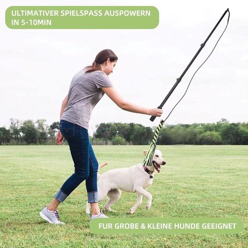 APOSU Flirt Pole Interactive Toys for Dogs Chase and Drag, Durable Teaser Wand with Pet Fleece Rope Tether Lure Toy o Outdoor Exercise & Training for Small Medium Large Dogs in Kuwait