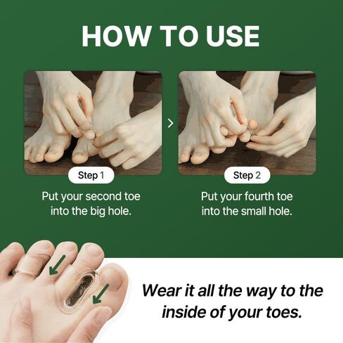 مصحح الورم الدائري للتوازن من Aider Therafoot - فاصل أصابع القدم قابل للغسل وإعادة الاستخدام ووسائد للورم - مادة هلامية ناعمة - تخفيف آلام القدم ومحاذاة أصابع القدم (حجم موحد - اليسار) in Kuwait