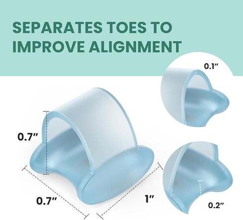 Welnove Pinky Toe Spacers，Toe Separator for Men，Bunion Corrector for Men，Blue in Kuwait