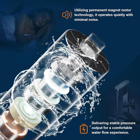 سيمبل بروجيكت مضخة تعزيز ضغط المياه للمنزل بالكامل 600 واط، مضخة تعزيز ضغط المياه بتصميم انبوبي للمنزل، هادئة ومستقرة، تحكم بشاشة تعمل باللمس، غرفة الاستحمام المضغوطة، الحمام، المطبخ in Kuwait
