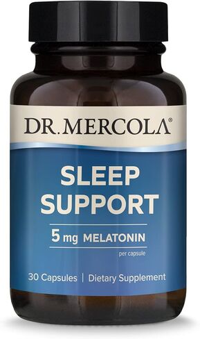 دكتور ميركولا، دعم النوم مع الميلاتونين، 10 ملغ من الميلاتونين لكل حصة، 30 حصة (30 كبسولة)، مكمل غذائي، يدعم النوم الصحي والتركيز الذهني، غير معدل وراثيًا in Kuwait
