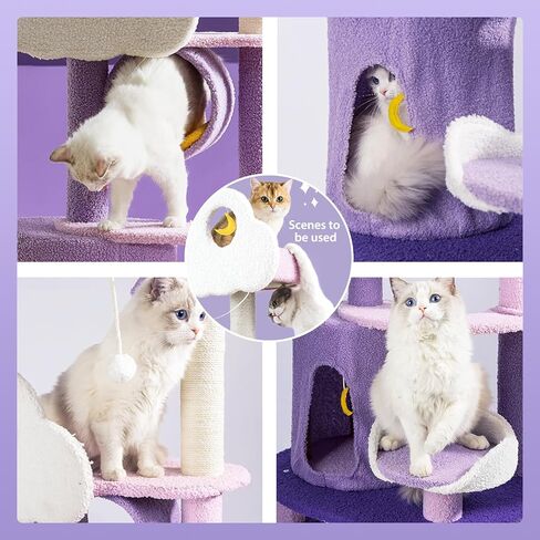 67 Inch Cat Tree for Indoor, Large Cat Tower with Sisal Scratching Post, Multi-Level Tall Big Plush Cat Condo Furnture Activity Center, Pet Kittens Condos Perch Platform in Saudi Arabia