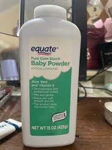 Pure Equate Cornstarch Baby Powder, Hypoallergenic, alloe Vera, Vitamin E, 15 oz Each, Pack of 2. in Saudi Arabia