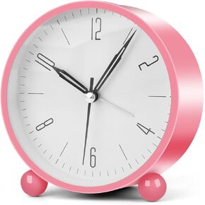 yuanraner منبهات تناظرية لغرف النوم، 4 بوصة صامتة غير موقوتة تعمل بالبطارية مع ضوء ليلي، ساعة صغيرة بتصميم بسيط ريترو للطاولة، السرير، المكتب، السفر (أخضر) in Kuwait