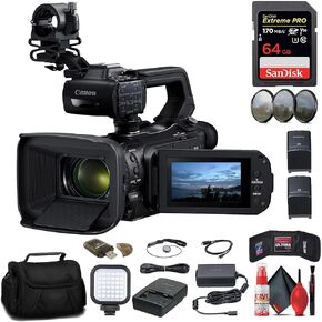 Canon XA75 UHD 4K30 Camcorder with Dual-Pixel Autofocus (5735C002) + 64GB Memory Card + BP828 Battery + BP820 Charger + Filter Kit + Bag + LED Light + Card Reader + More (Renewed) in Saudi Arabia