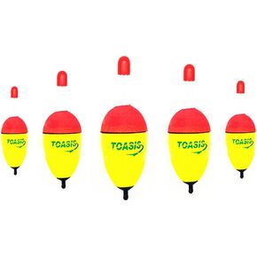 Toasis Fishing Drift Floats 5pcs Soft EVA Foam Slip Bobbers Assorted Sizes with Glow Sticks and Snap Connectors in Saudi Arabia