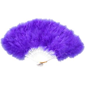 Charm.L Grace 20s Vintage Feather Fan Flapper Dance Roaring Gatsby Burlesque
