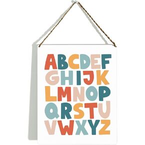 Alphabet Sign, Playroom Sign, 26 English Letters, Rainbow Decorative, Children's Room Decor, Colorful Rainbow ABC English Alphabet Decorative for Playroom Kids Bedroom Nursery Home Decor, 8x10 Inch in Kuwait