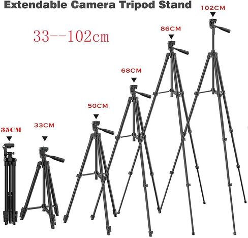 40'' Camera Tripod, Extendable Travel Cell Phone Tripod with Bag, Phone Tripod Stand with Remote Compatible with Phone/DSLR/Gopro/Cameras in Saudi Arabia