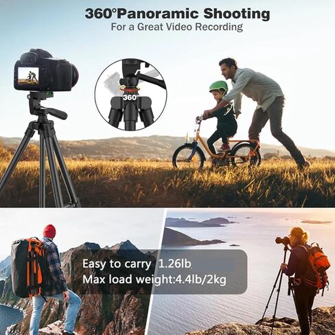 40'' Camera Tripod, Extendable Travel Cell Phone Tripod with Bag, Phone Tripod Stand with Remote Compatible with Phone/DSLR/Gopro/Cameras in Saudi Arabia
