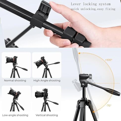 40'' Camera Tripod, Extendable Travel Cell Phone Tripod with Bag, Phone Tripod Stand with Remote Compatible with Phone/DSLR/Gopro/Cameras in Saudi Arabia