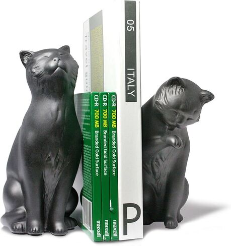 Danya B. Decorative Cat Bookend Set for Cat Lovers in Black, Great Gift for The Feline Fan Child or Adult, Home or Office Bookcases, Display Shelves or for Pet Store Owner or Groomer in Saudi Arabia