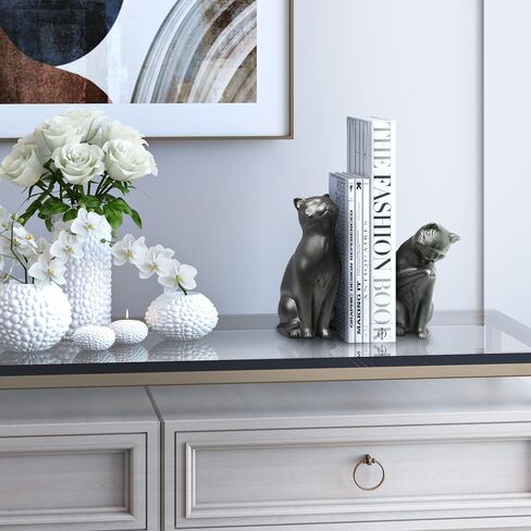 Danya B. Decorative Cat Bookend Set for Cat Lovers in Black, Great Gift for The Feline Fan Child or Adult, Home or Office Bookcases, Display Shelves or for Pet Store Owner or Groomer in Saudi Arabia
