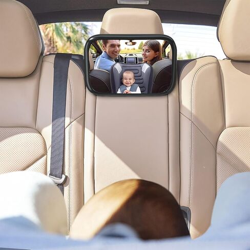 TeSabMi Baby Car Mirror, Upgrade Baby Mirror for Car, Safety Car Seat Mirror for Baby Rear Facing Infant with Wide Crystal Clear View Shatterproof Easy Install Crash Tested in Kuwait