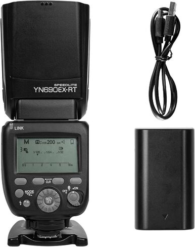 YONGNUO YN690EX-RT فلاش Speedlite اللاسلكي، GN60 TTL HSS 1/8000s فلاش الكاميرا الرئيسي والتابع لكاميرا Canon، بطارية ليثيوم أيون 2000 مللي أمبير مع واجهة شحن من النوع C in Saudi Arabia