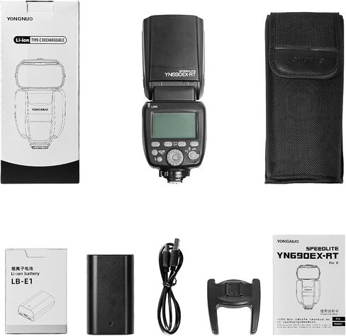 YONGNUO YN690EX-RT فلاش Speedlite اللاسلكي، GN60 TTL HSS 1/8000s فلاش الكاميرا الرئيسي والتابع لكاميرا Canon، بطارية ليثيوم أيون 2000 مللي أمبير مع واجهة شحن من النوع C in Saudi Arabia