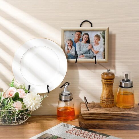 8 Pcs Metal Wall Mount Plate Display Stands Medium Black Easel Plate Hangers for Wall Vertical Plate Stand Holders Picture Frame Stand Wall Display Rack for Decorative Book Platter Arts (8 Inch) in Saudi Arabia