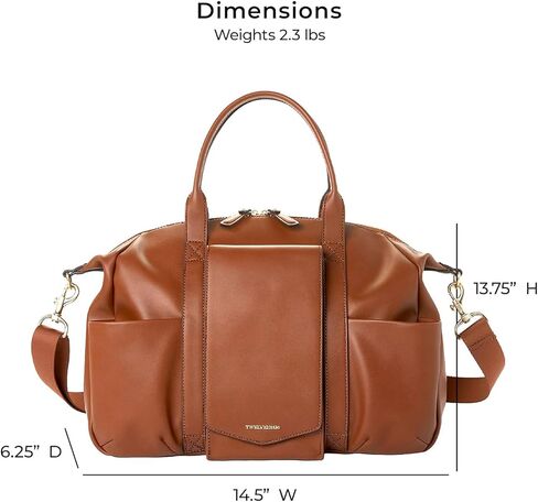 حقيبة حفاضات من الجلد النباتي من TWELVElittle Peek A Boo - حقيبة أطفال مع حقيبة مناديل ومشابك لعربة الأطفال وبساط تغيير الحفاضات in Kuwait