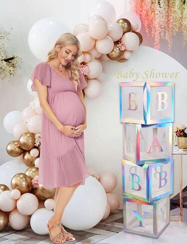 فستان أمومة منقط سويسري/أكمام رفرفة فستان متوسط ​​الطول للأمومة لالتقاط الصور لحفلات استقبال المولود الجديد وضيوف حفل الزفاف in Kuwait