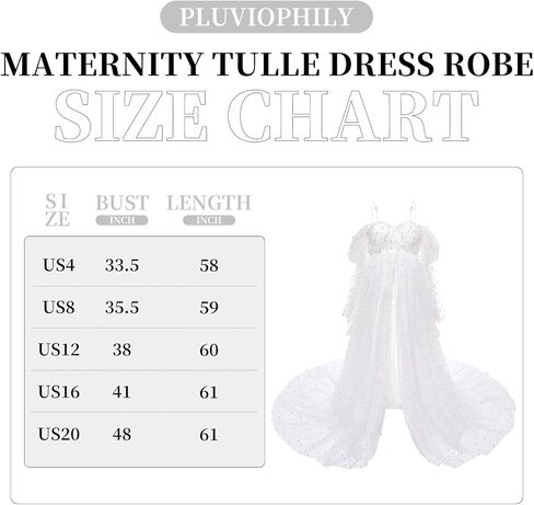 فستان حمل من PLUVIOPHILY بدون أكتاف وأكمام طويلة من التل اللؤلؤي لالتقاط الصور الفوتوغرافية لحفلات استقبال المولود الجديد in Kuwait